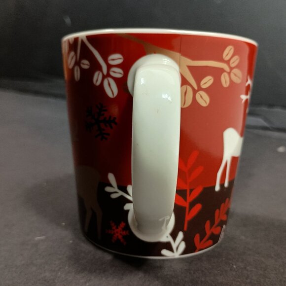 Starbucks Mug 2009 Holiday Reindeer Red New Bone China Christmas Collectible - Picture 6 of 9